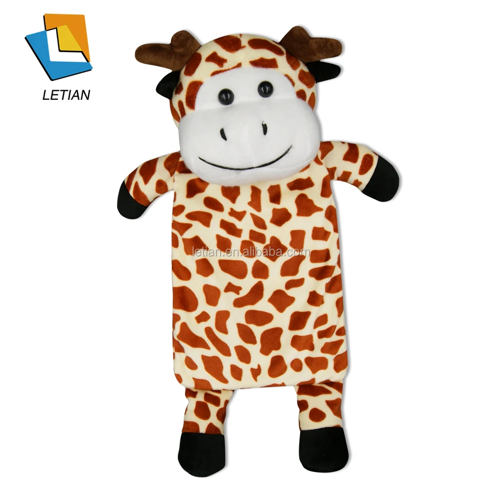 
rubber high quality hot water bottle with soft animal cover from yangzhou jiangsu 