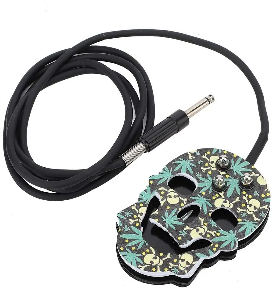 NOVA Tattoo Supply  Stainless Steel Skull Tattoo Foot Pedal Switch For Tattoo Machine Power Supply