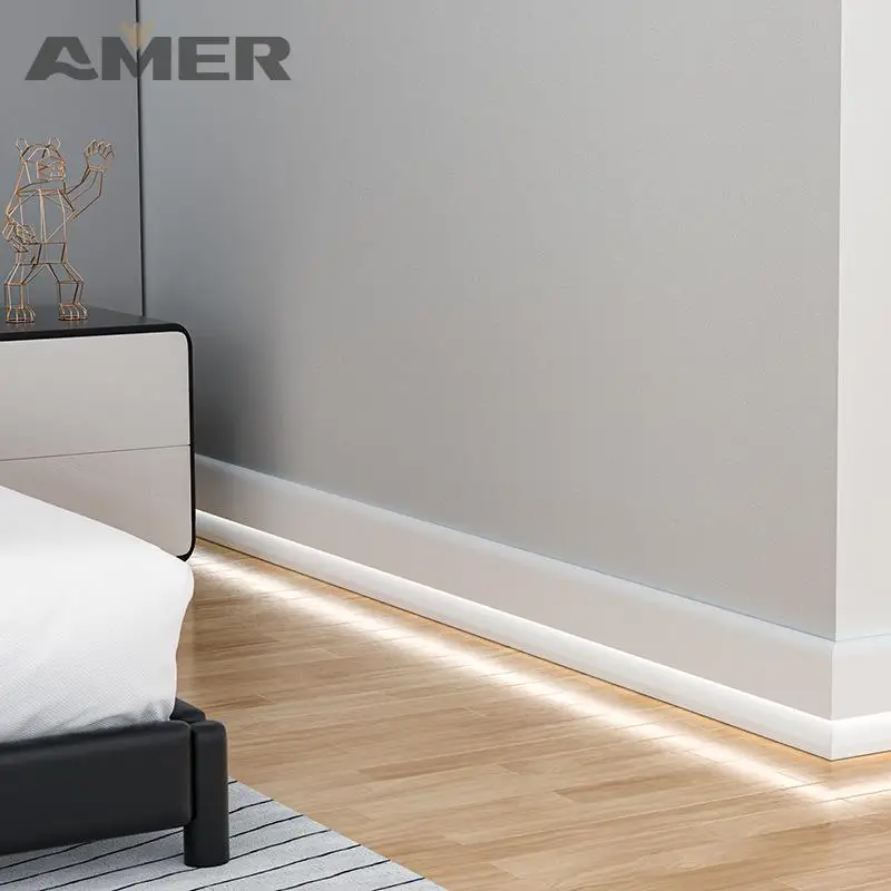 Rongke OEM white polystyrene Waterproof PS Baseboard Skirting Board Foam Molding For Wall Decoration For Home Decoration