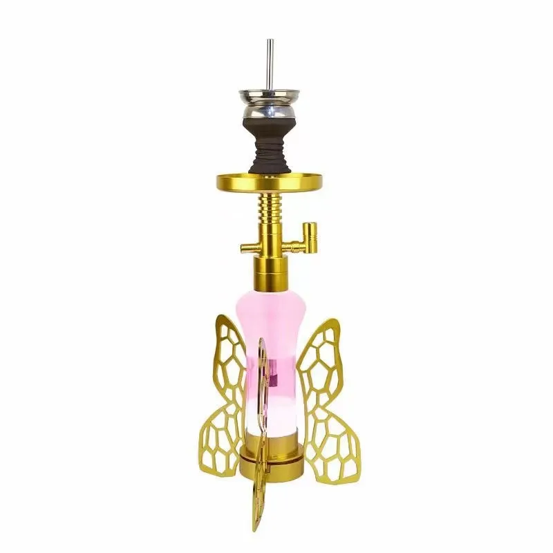 New Design Good Quality Acrylic Aluminum Shisha Custom Hookahs With Chicha Narguile Hose Pipe