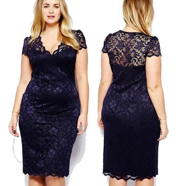 
big sizes lady clothing v-neck lace women clothes fat woman sexy dresses 