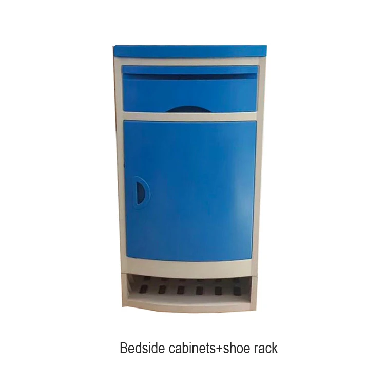 WinFair Abs Hospital Bed Side Bedside Cabinet Mobile Medical Storage Plastic Locker Bedside Hospital Cabinets