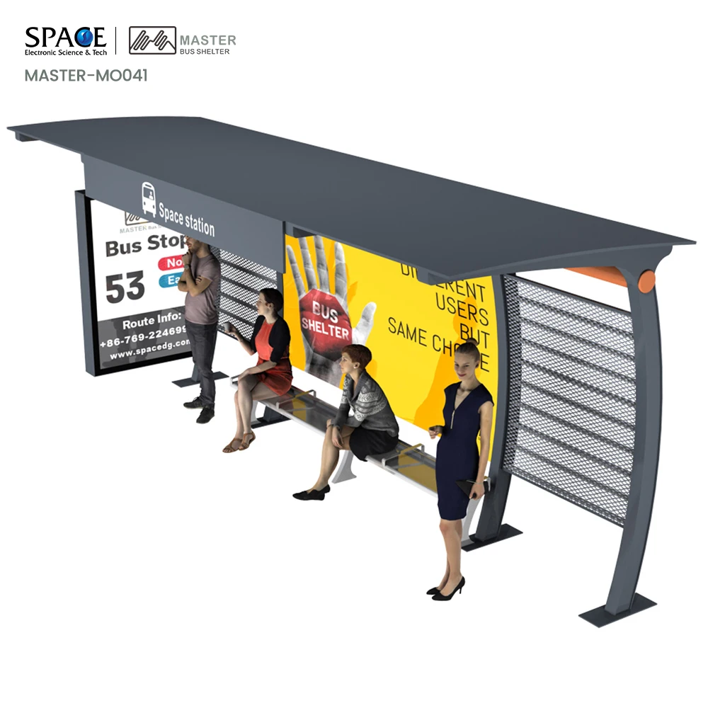 Smart Bus Stand Shelter Comfortable Public Transportation Bus Station