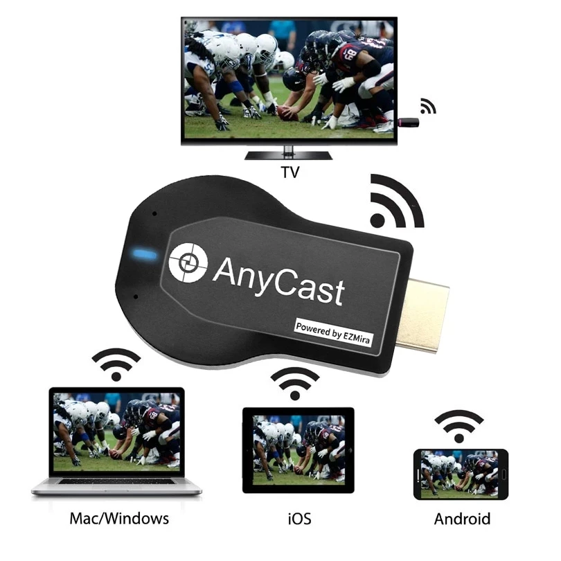  Горячая Распродажа удобная переноска Anycast M2 Plus Miracast Hd Mi 1080p передатчик ТВ Беспроводной Wifi адаптер