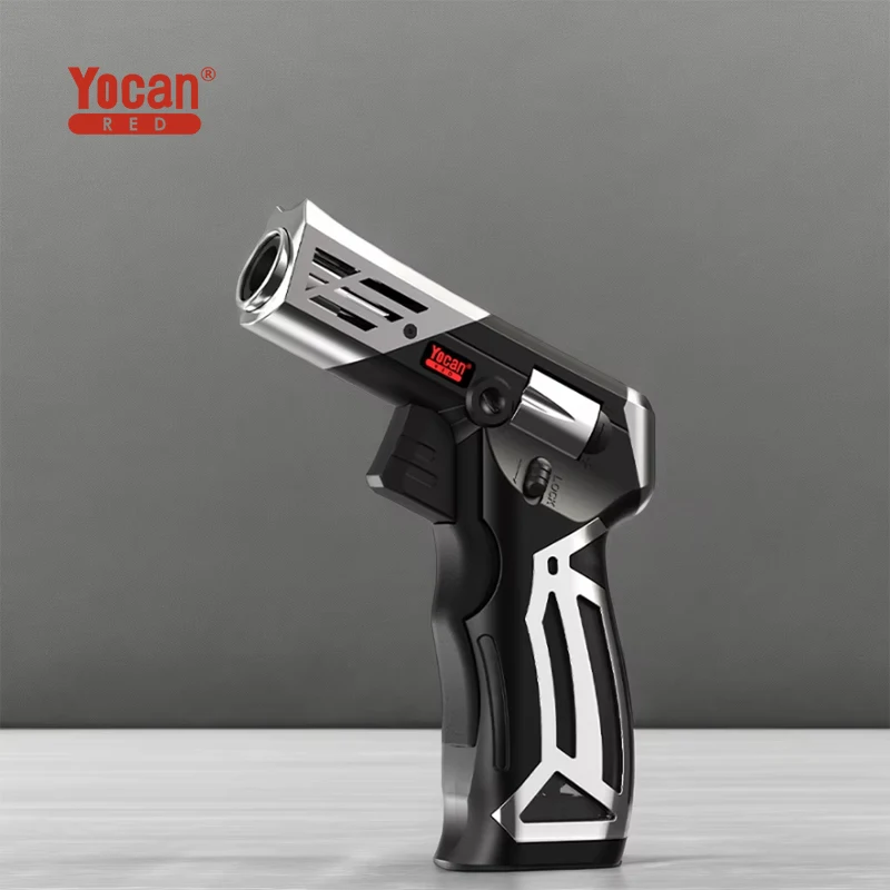 Factory direct sell blue flame lighter torches butane refillable gas chefs blow torch lighter gun for kitchen