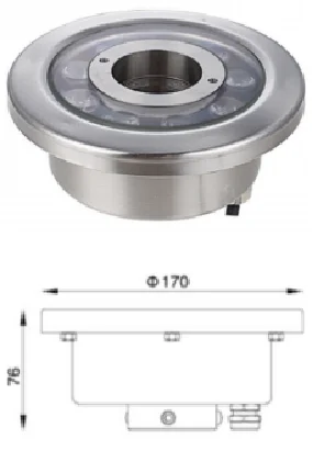 Led Pool Landscape Light Underwater 12w 304ss IP68 Waterproof  Led Fountain Ring Light for Swimming Pool