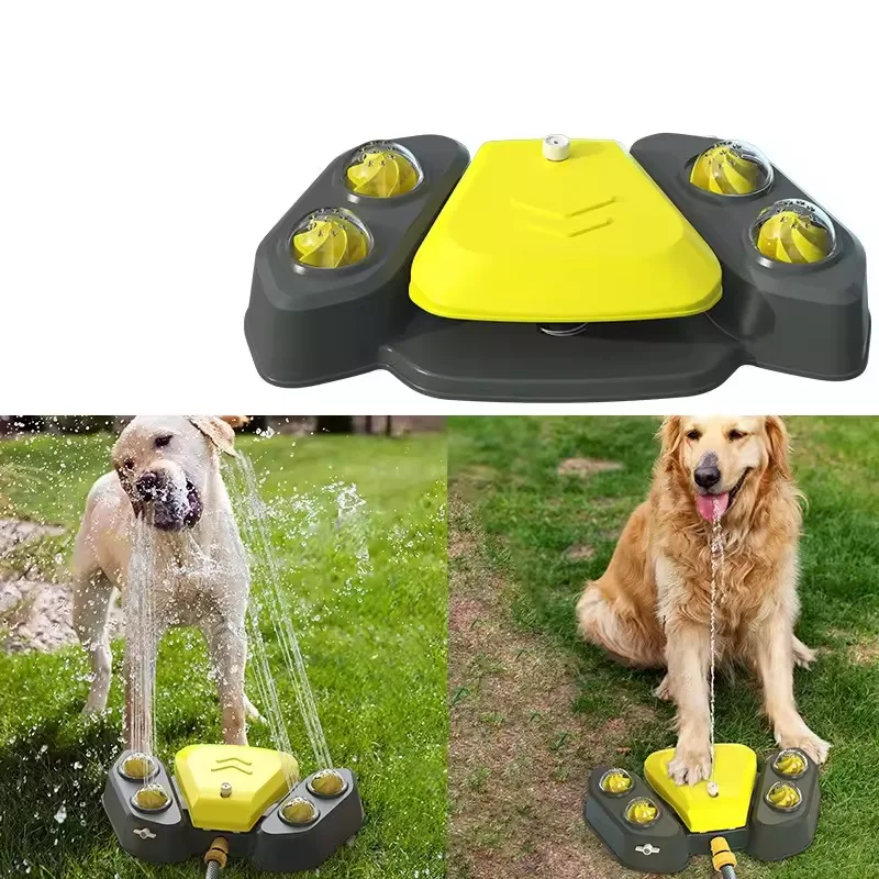 Outdoor Dog Drinking Water Fountain Sprayer Step on Dog Sprinkler Toy Paw Activated Drinking Pet Dispenser