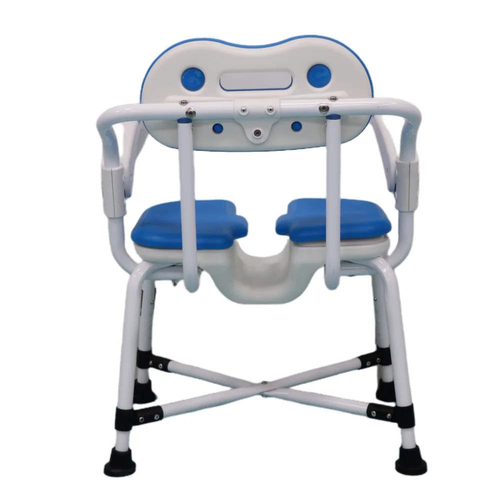 Foldable Bath Chair Shower Bathroom Chair with Fixed Non-Slip Armrest Bathroom Safety Equipment