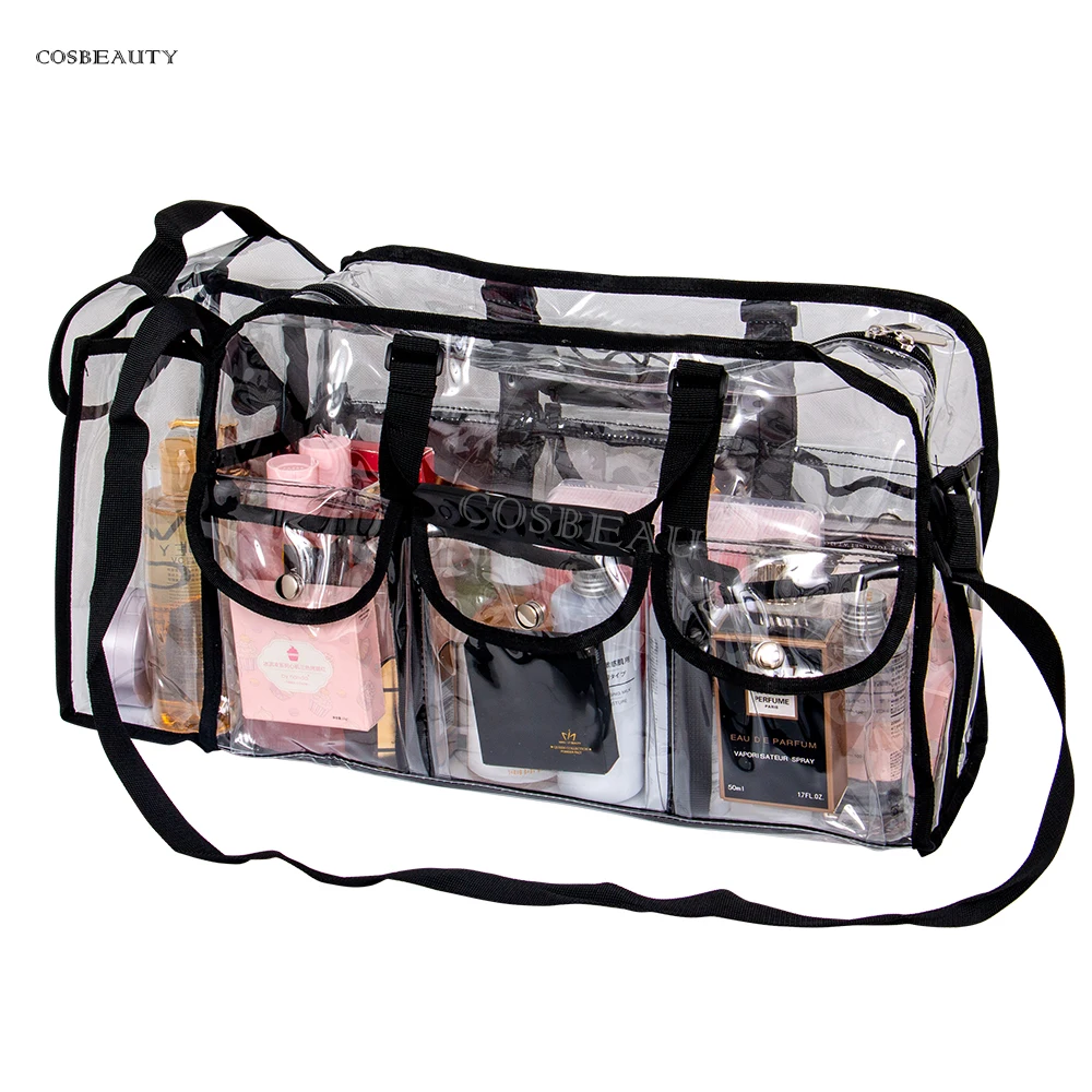 Best Selling Holographic Vinyl Transparent Beauty Bag Clear PVC zipper bag Beauty Bags Cosmetic Makeup Handbag