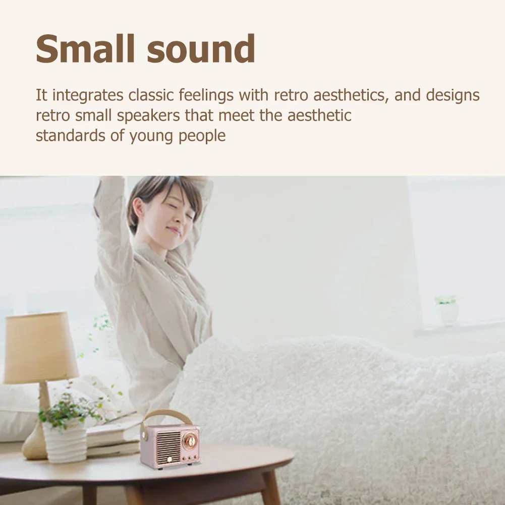 Retro Outdoor Wireless Speaker Bass Mini Bluetooth Speaker  with fm Radio TF Card/USB Flash Disk