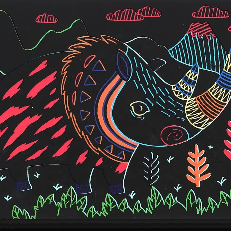 
DIY Cartoon Style Scratch Paper Card For Kids Arts and Crafts Activity Set 