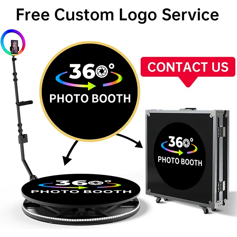 spiral enclosure bluetooth camera remote 360 photo booth with digital backdrop edit software