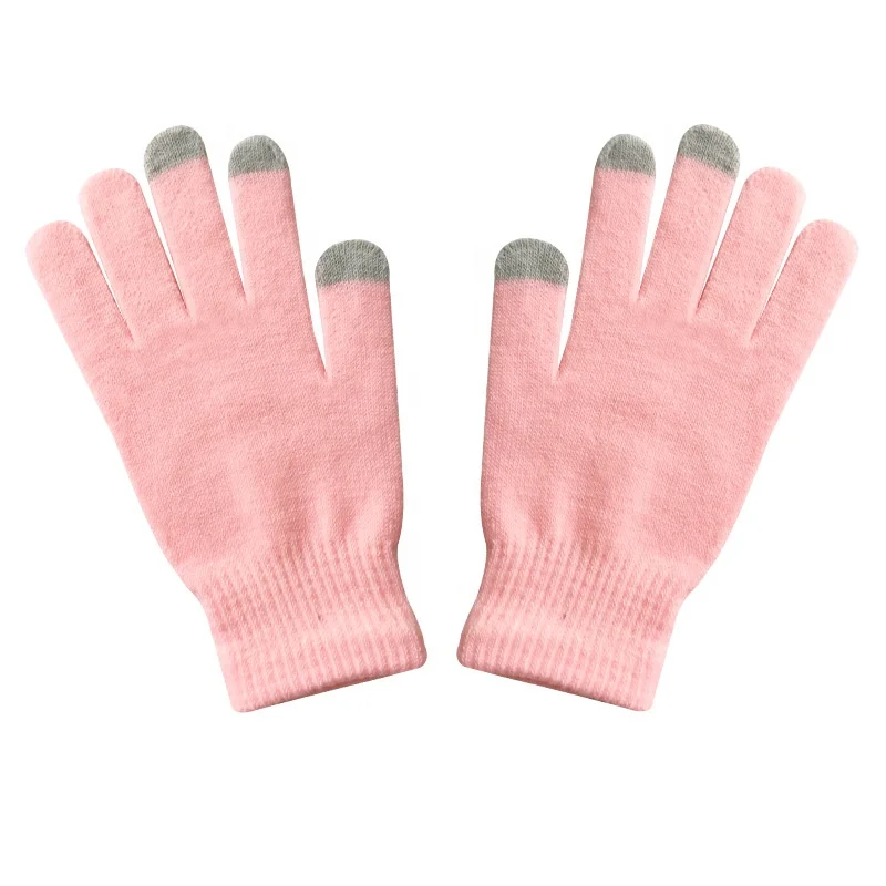 Cotton knitted touch screen gloves winter daily outdoor use cold protection and warmth