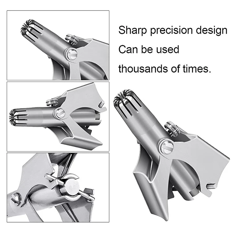 Portable Manual Nose Trimmer Men Stainless Steel No Battery Ear Hair Trimmer