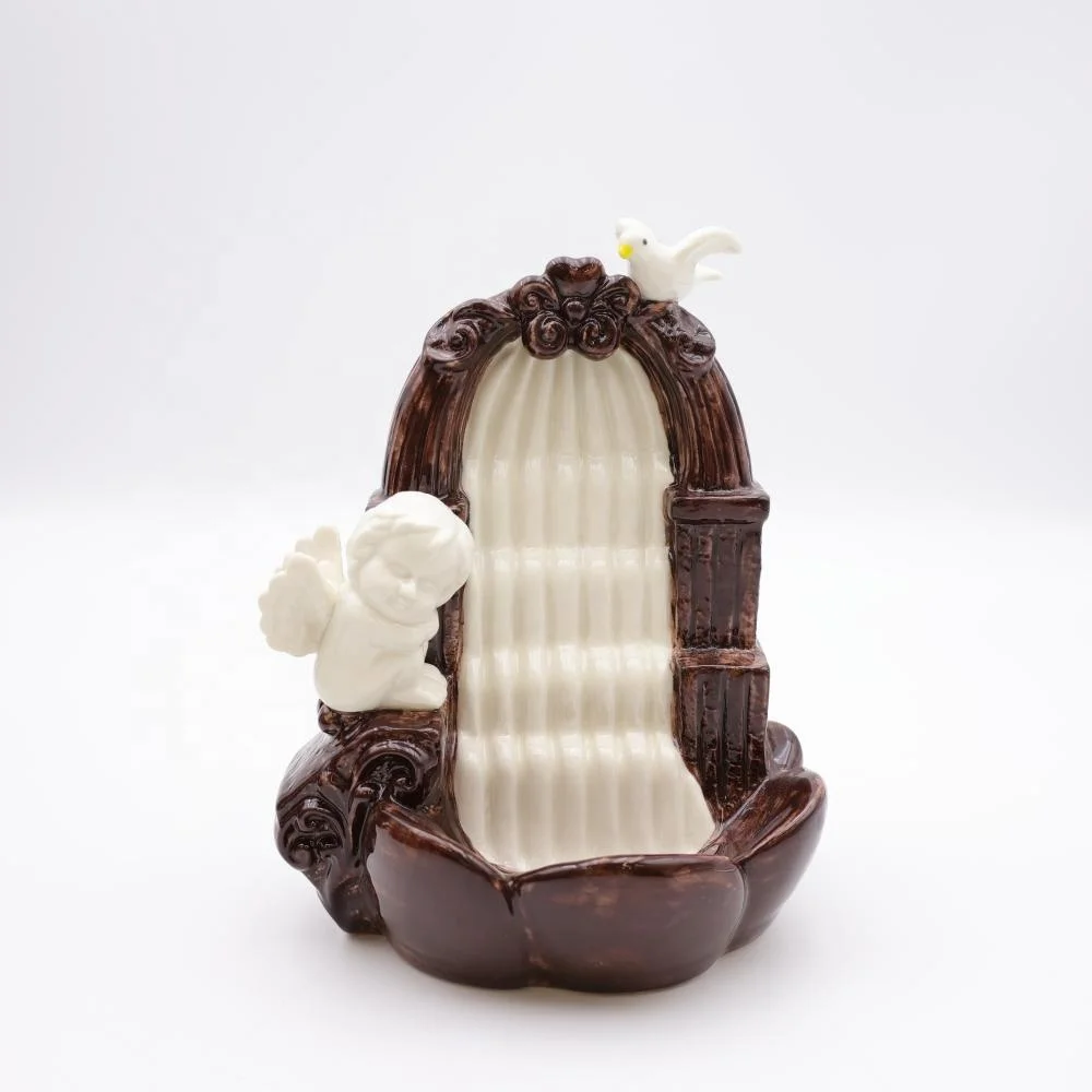 Wholesale made to order home fragrance scent custom classic backflow ceramic incense cone burner waterfall for yoga meditation