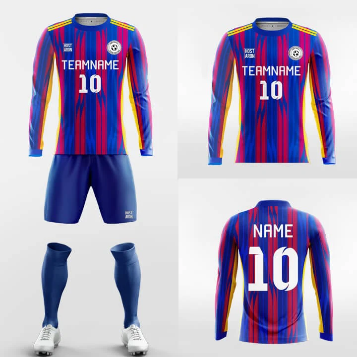 HOSTARON New Season Soccer sets Men Kids Long sleeve Football Shirts Outdoor Sports Soccer Jerseys