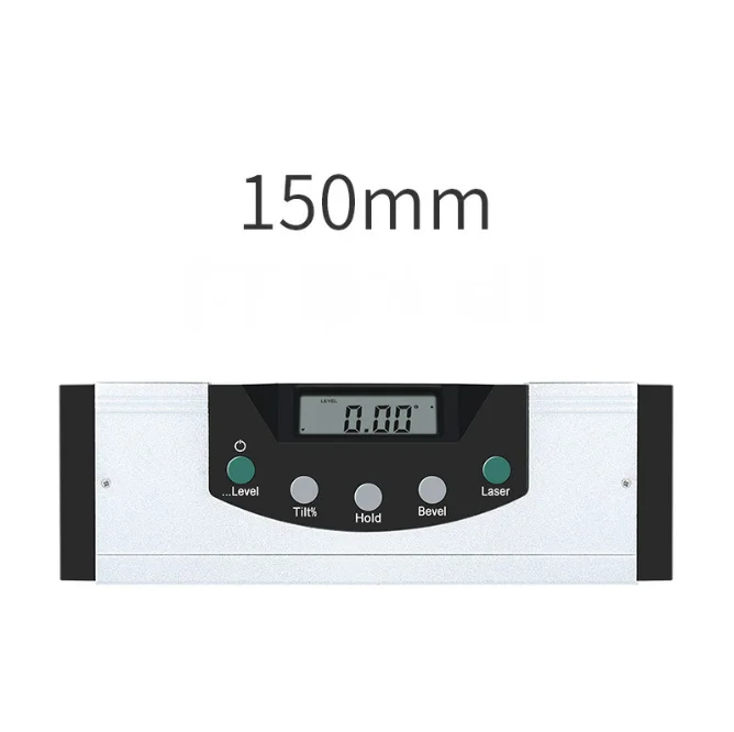 High Precision Aluminum Alloy 150MM Digital Laser Level Ruler Angle With Magnet