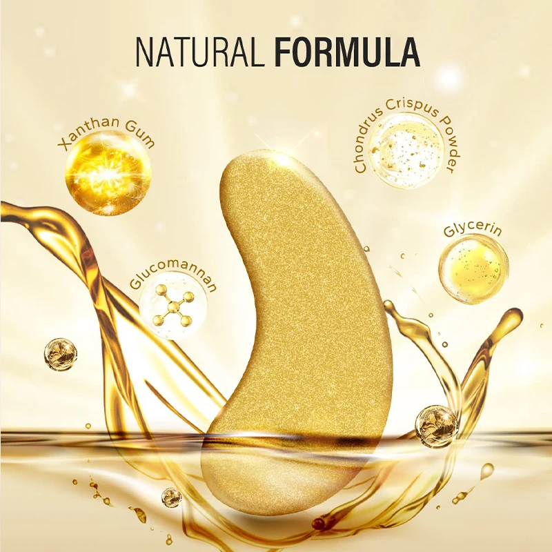 custom logo treatment dark circles puffy cooling wrinkles under eye patches 24k gold eye mask with amino acid collagen