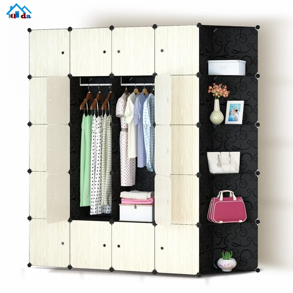 
Online Simple Portable Folding Plastic pp Baby Kids Wardrobe Design 