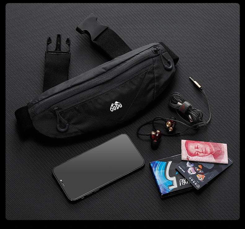 HUALIAN Nylon waterproof Fanny Pack Waist Bag Bum Pack Bag Sport Running belt for men women