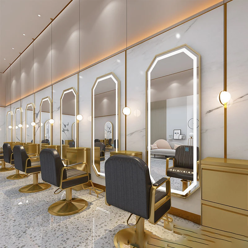 Hot blue-tooth touch screen light up mirror for salon furniture Hair salon mirror barber led mirror