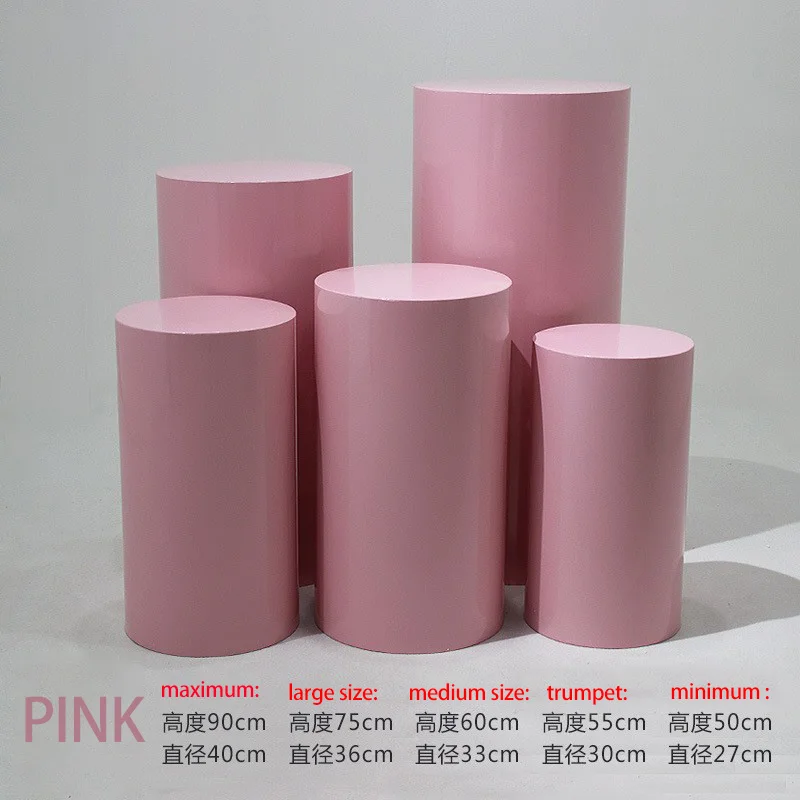Wedding Display Table 5Pcs Dessert Stand Party Round Cylinder Plinths White Round Cakes Stand Display For all party