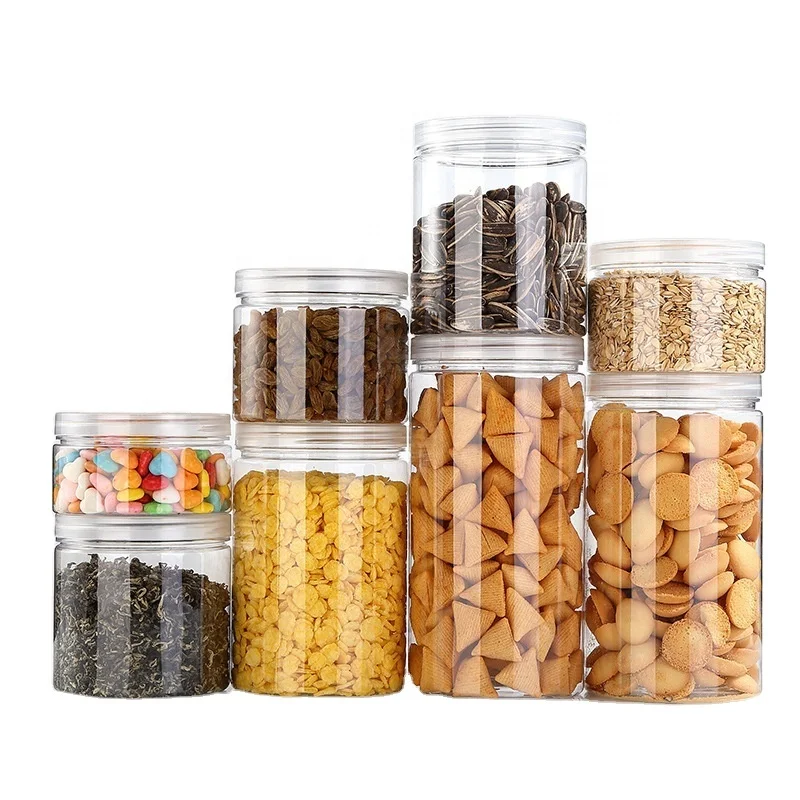 High Quality 250 Ml BPA Free Round Transparent Food Container Pet Clear Plastic Jar with Lid