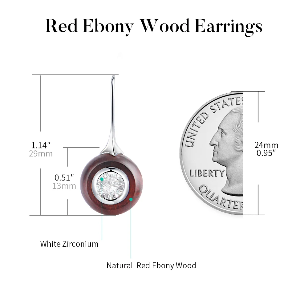ChinChin Jewelry Long Stud Earrings Trendy Hawaiian Bohemian Vintage Style Geometric Wood Brass Zircon Wedding Banquets Gifts