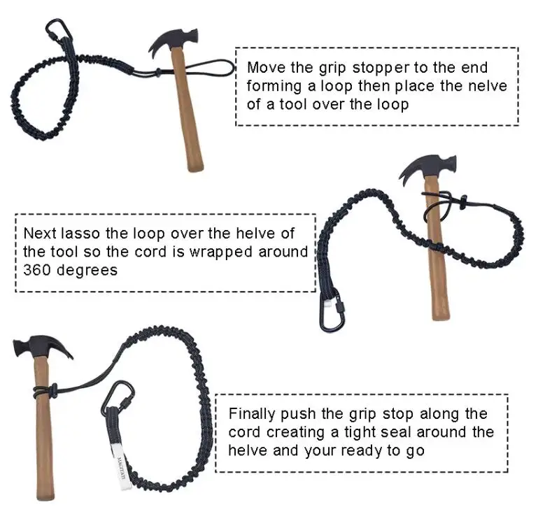 High Quality Retractable Tools set Lanyards with elastic rope safety lanyards