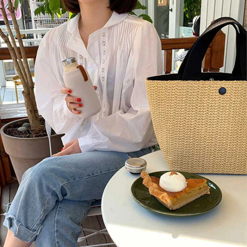 New Arrival Sac A Main Mini Tote Bags Elegant Straw Handbag Summer Beach Bag For Women 2024