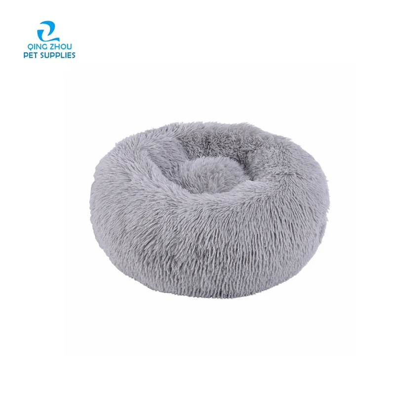 Custom Superior Quality Multifunctional  Waterproof  Warm Round Pet puppy Animal plush Donut  purple dog bed funny dog bed