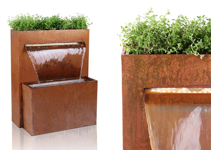 Corten Steel Metal Pool Bowl Water Feature For Interior Decoration