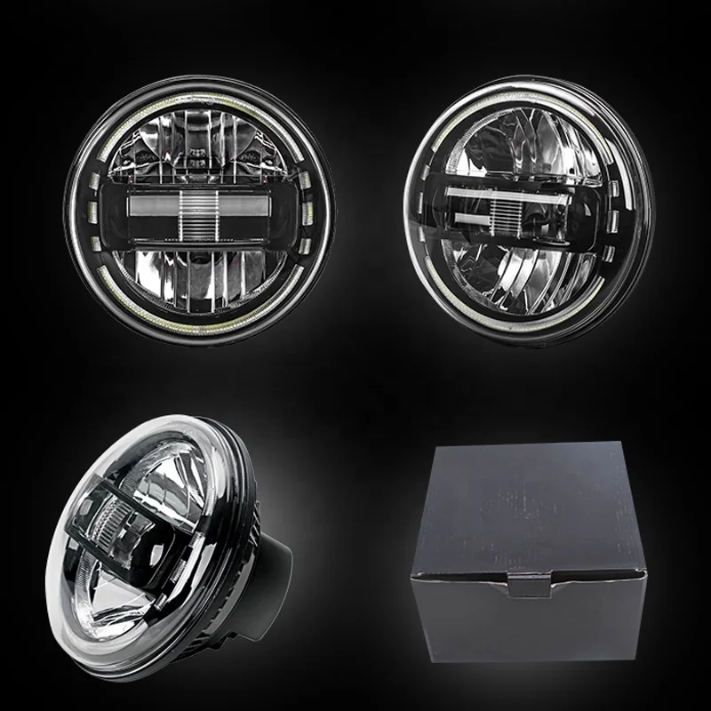 Emark Hight Performance Driving Light Auto Angel Eyes 7 Inch Led Headlight