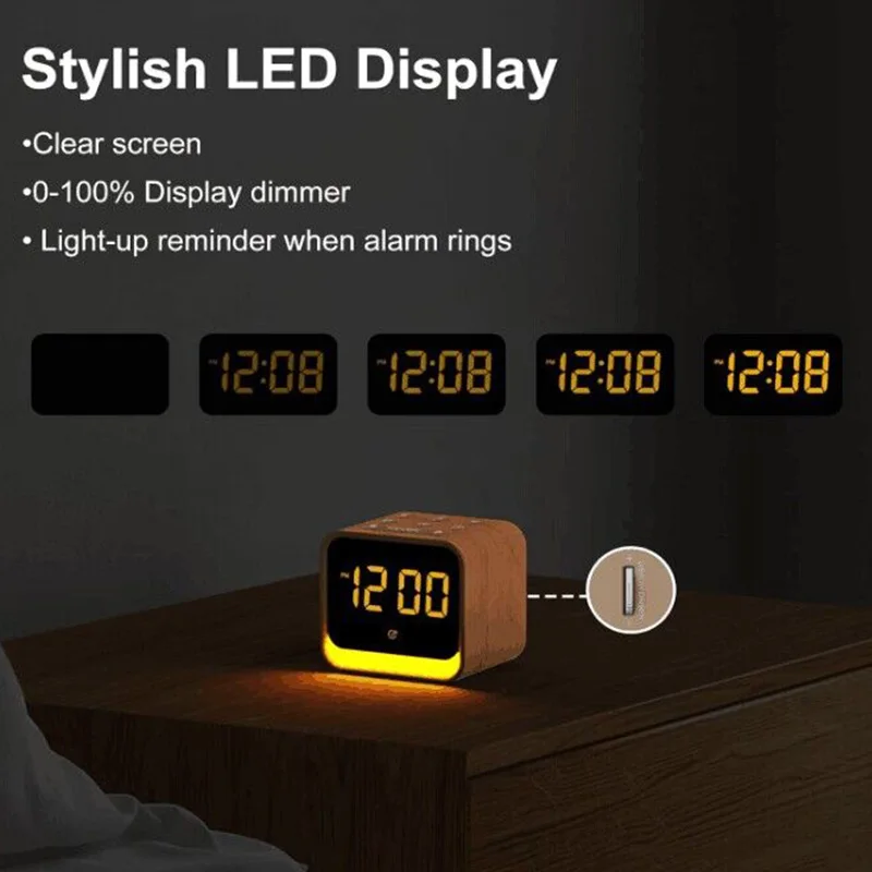 New design Bedroom Sleep Timer 7 Colorful Night Light  Table  Lamp Multifunctional Digital Alarm Clock with Bluetooth