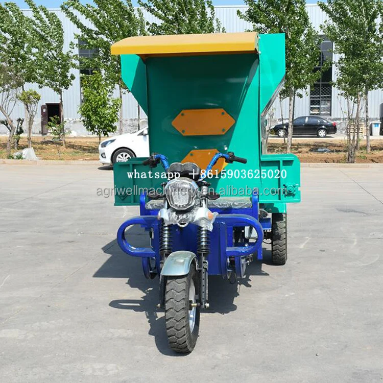 New and Used Three-Wheel Farm Manure Spreader Cattle Feed Cart with Gearbox for Farm Fertilizer Spreading