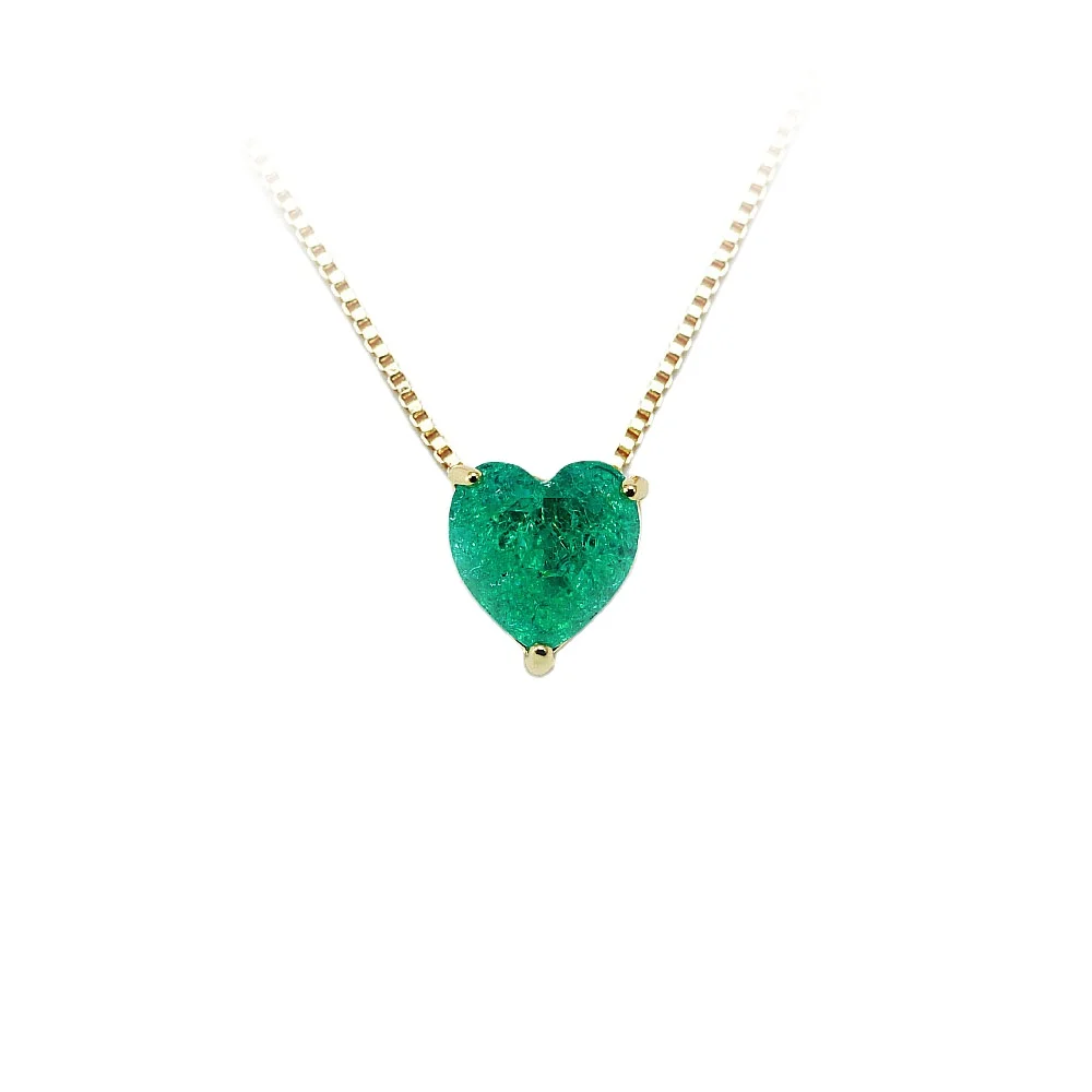 SY Cubic zircon carbon paraiba stones necklace with gold plated box chain
