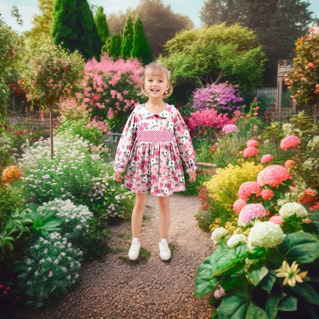 Customized designs popular fabric smocked girl dress floral designs Baby Girl Dress kids children clothing from Puresun