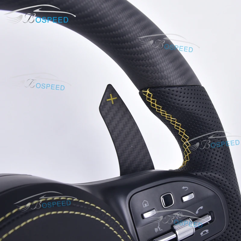 Carbon Fiber Leather Steering Wheel For Mercedes Benz AMG W204 W205 W211 W203 W212 W176 W213 Cla W210 W124 W177 W221 Forged