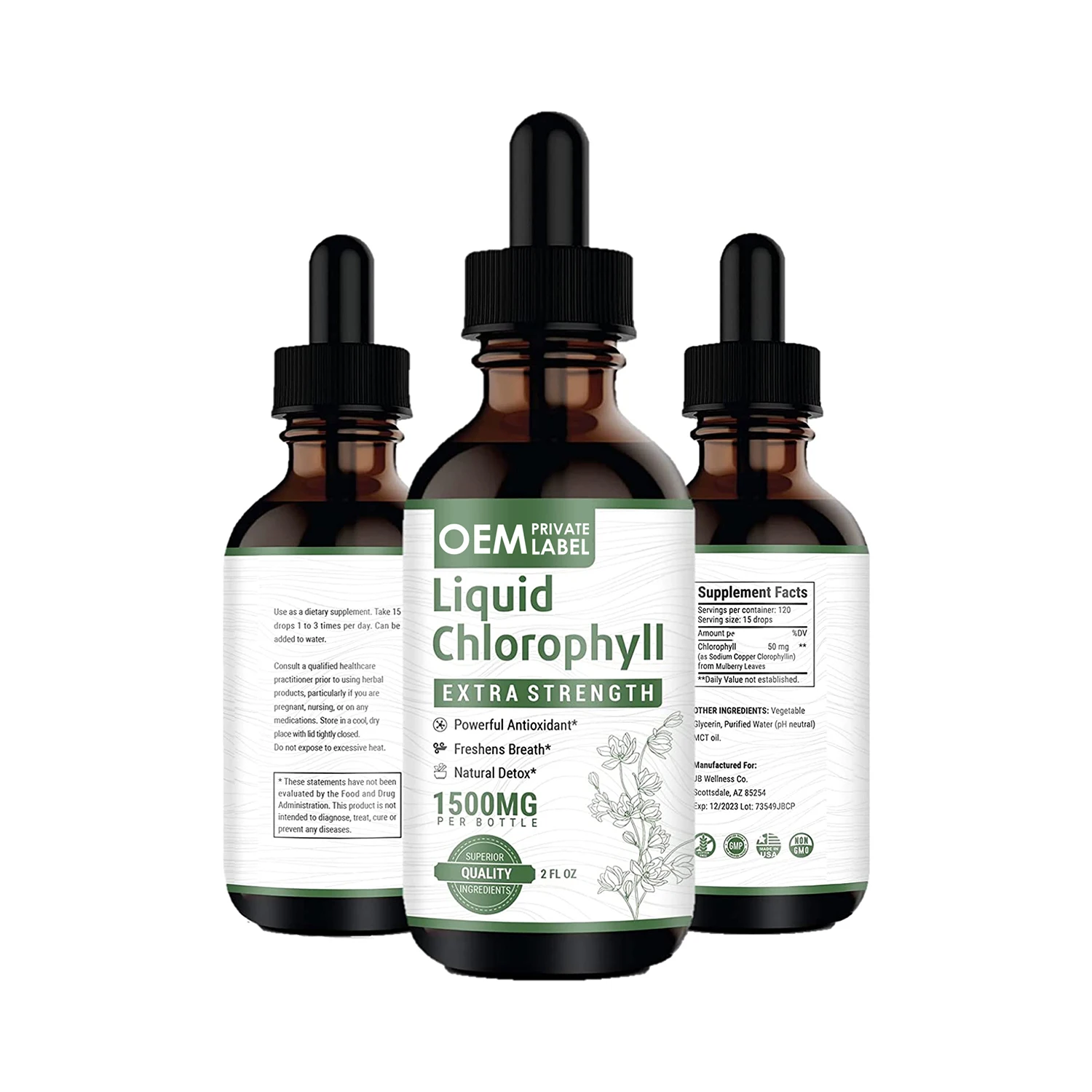 Liquid Chlorophyll Drops Immune System Support Digestion Wholesale Bulk Chlorophyll Liquid Drops Customized OEM