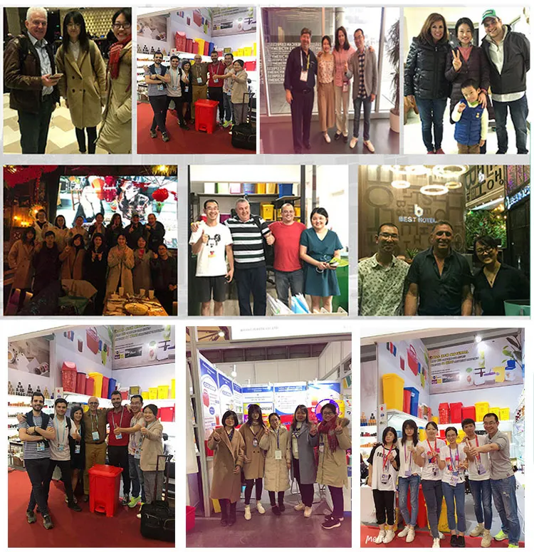 50L Plastic Ice Cream Trash Can Waste Garbage Bin With Swing Lid Round Rectangular Custom Printing