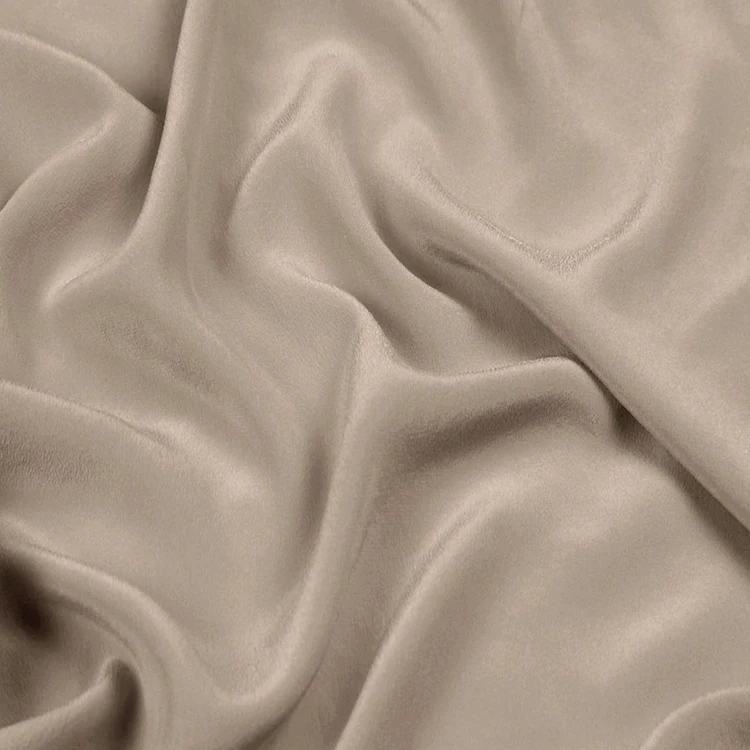 Mulberry organic silk fabric in solid colors 16mm silk crepe de chine 114cm width No.15 camel color sell by the yard