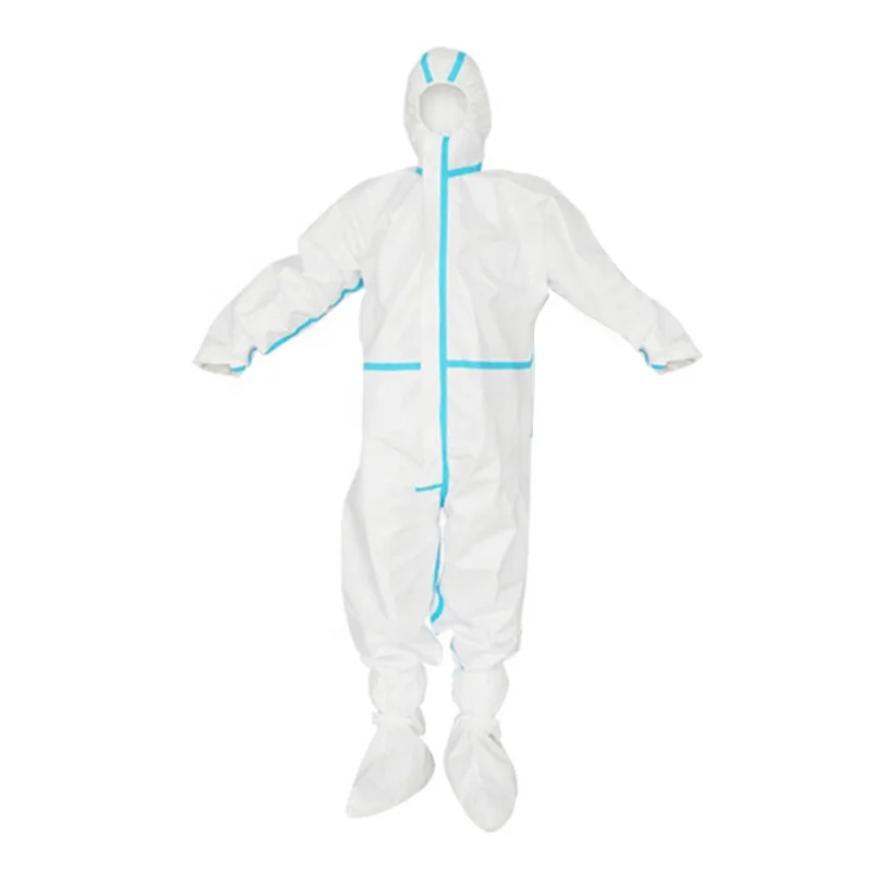 High Quality Manufacturer White Microporous Coverall Disposable Chemical Protective Suit with Hood