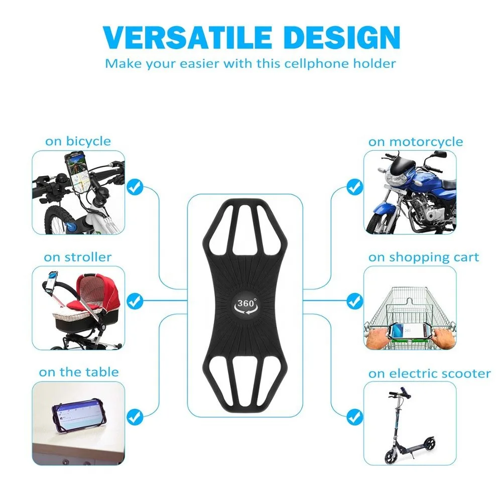 Hot Zone Cycling Outdoor 360 Degree Rotation Bicycle Handlebar Bag Silicone Bike Phone Holder