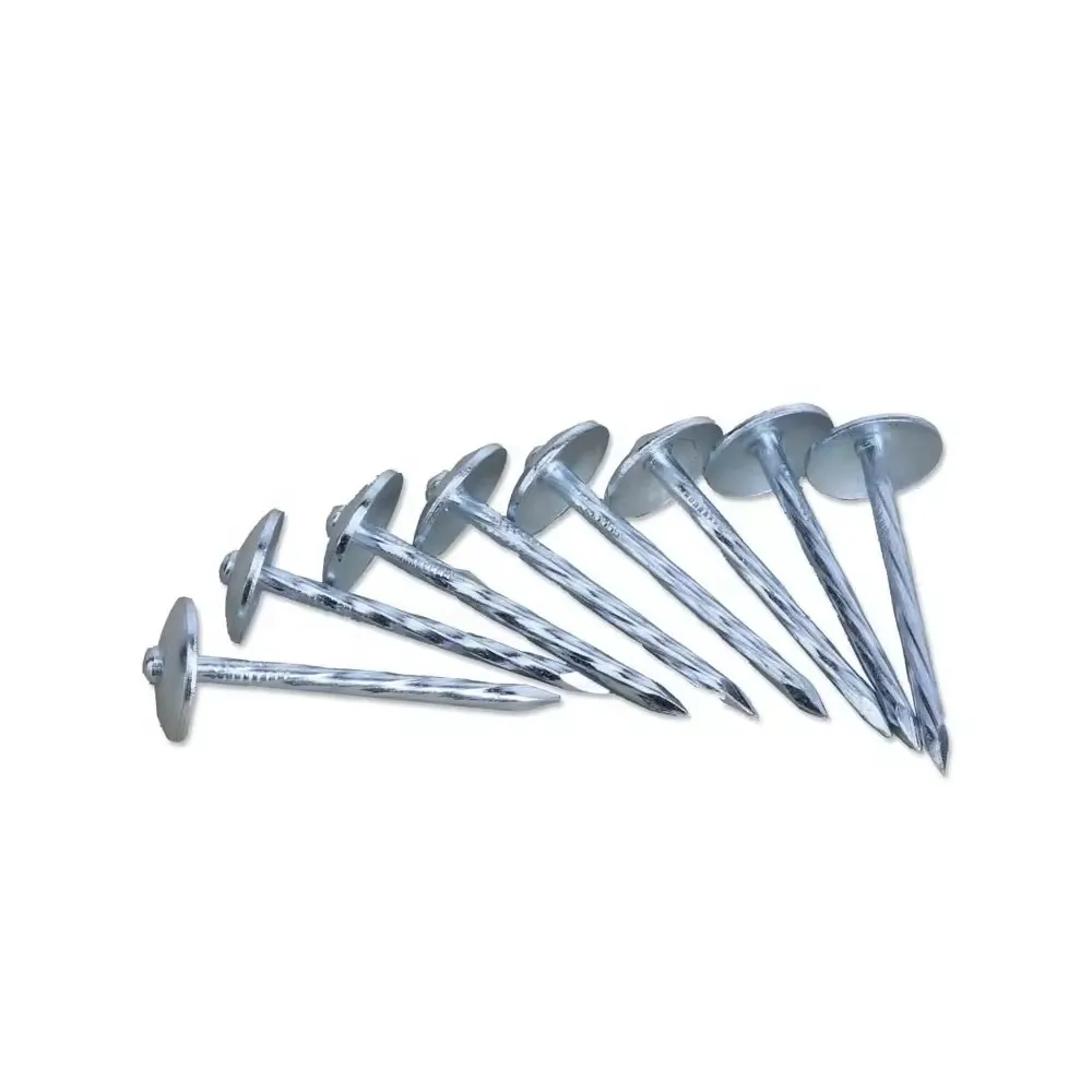 nails with plastic rubber washer twisted umbrella roofing nails