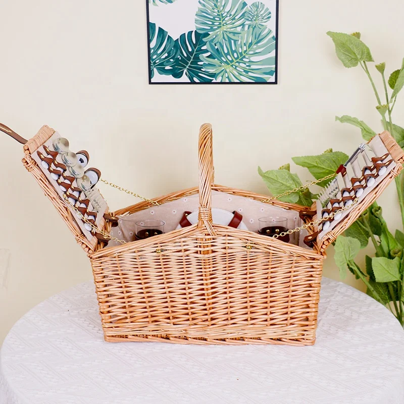 Wholesale Big Picnic Basket Wicker Picnic Basket for 4