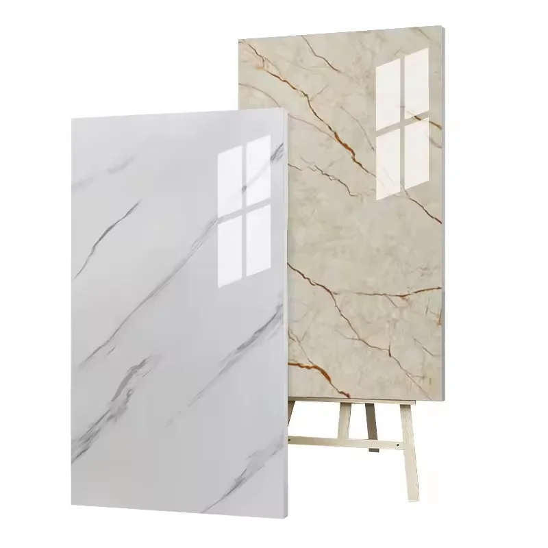 Waterproof  PVC Tiles Wall Paper Sheet For Bathroom Self Adhesive Kitchen 3D Marble Tile Sticker