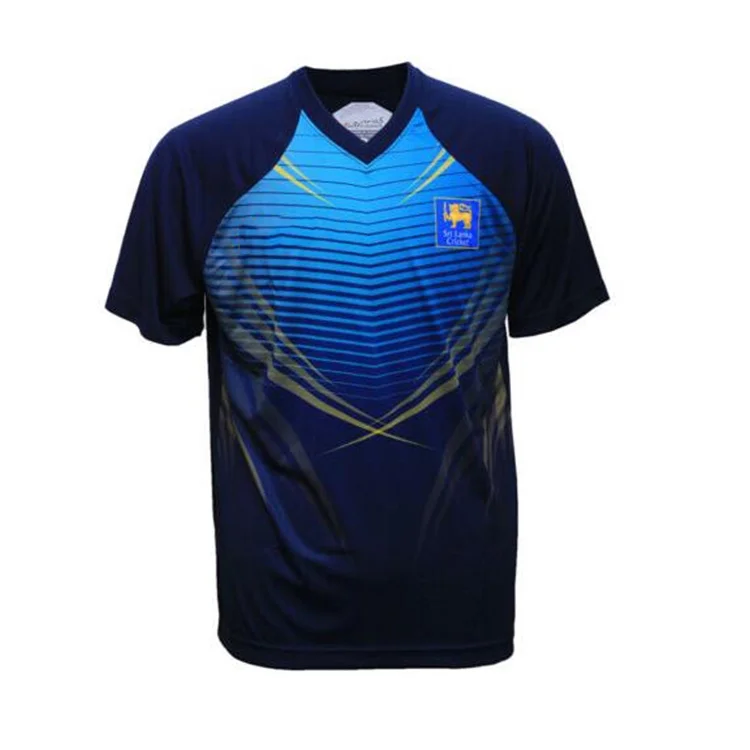 100% Polyester Sports Training Blue Custom Indian Cricket Team Jersey