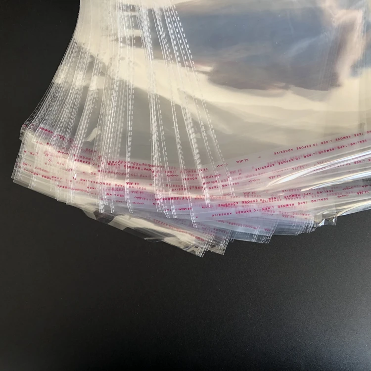 Stock of all sizes self-adhesive seal transparent OPP resealable plastic bag photo jewelry bags