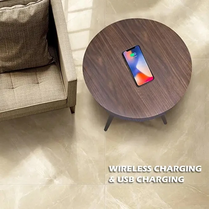  Многофункциональный журнальный столик с беспроводной зарядкой QI Bluetooth-динамик умный стол 360 домашний Bluetooth-громкоговоритель USB-портом