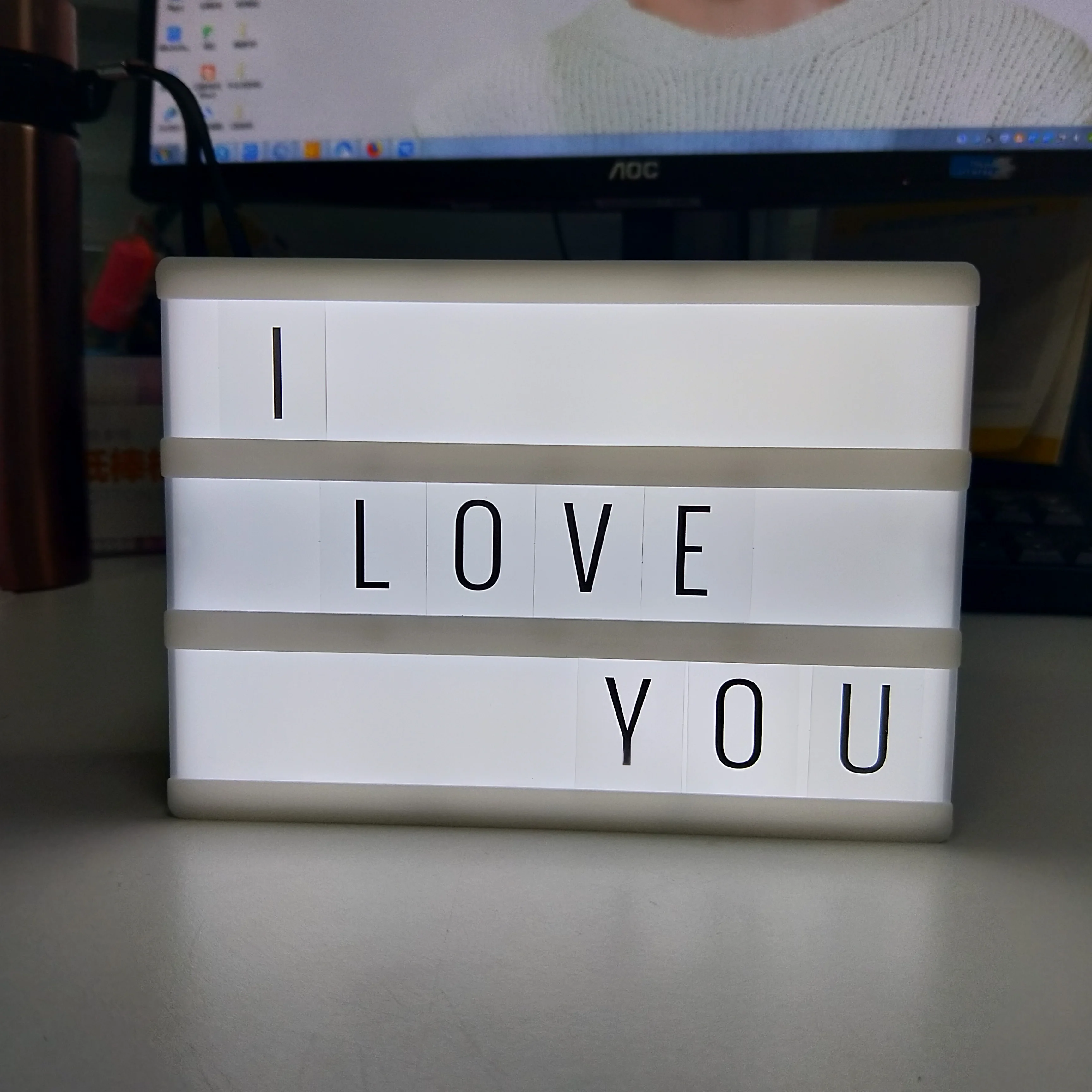 mini Lightness Cinema Light Box with Free Combination Letters and LED Light Message Board Lamp A6 Size